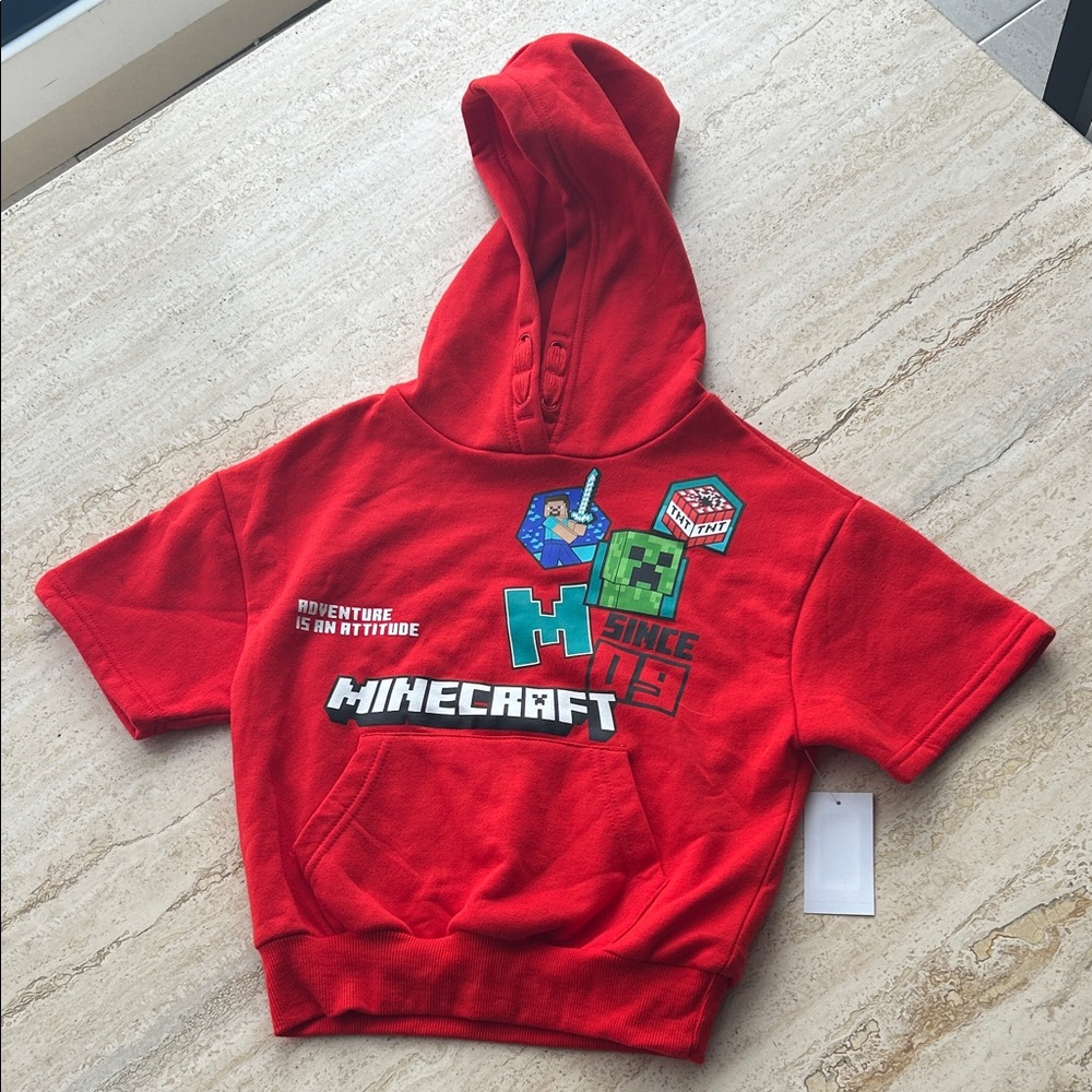 NEW 🆕 Minecraft Red Kids Hoodie 4/5 years